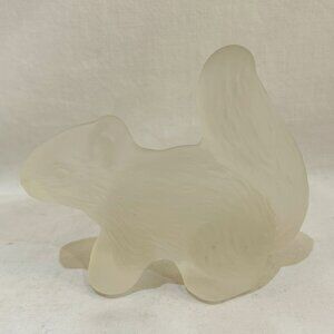 Vintage Viking Glass Hand Made Satin Frosted Squirrel Figurine Paperweight